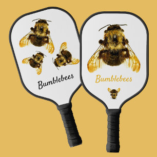 Bumblebees Photographic Yellow Black and White Pickleball Paddle