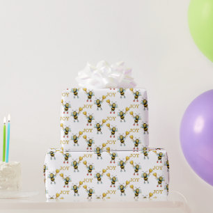 Bumblebees with heart pattern wrapping paper