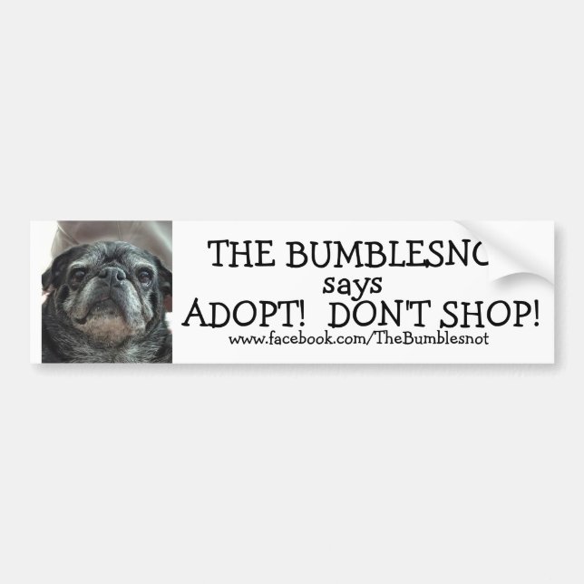 Bumblesnot bumper sticker: Adopt! Don't Shop! Sticker (Front)