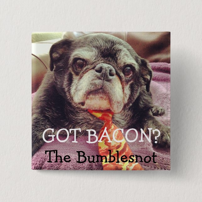 Bumblesnot button: Got bacon? 15 Cm Square Badge (Front)