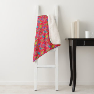 Bumbling Butterflies at Sunset Sherpa Blanket