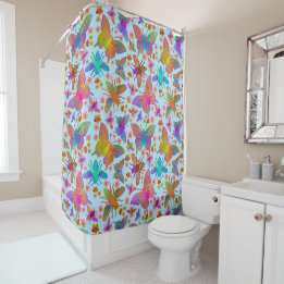 Bumbling Butterflies in Fresh Air DC Shower Curtain