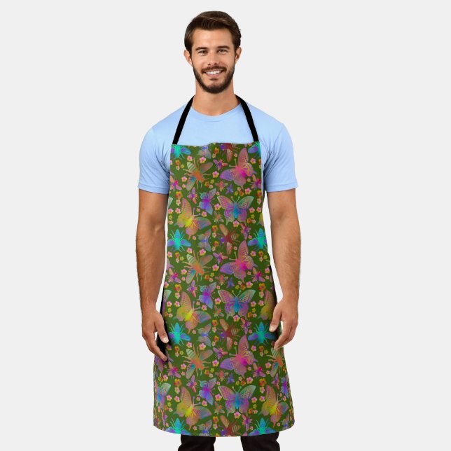 Bumbling Butterflies in Moss Apron (Worn)