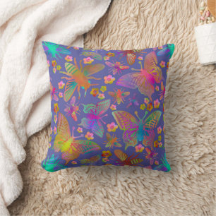 Bumbling Butterflies in Stormy Skies Cushion