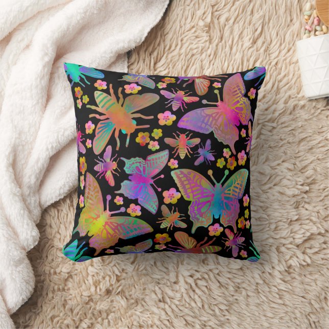 Bumbling Butterflies on Pitch Cushion (Blanket)
