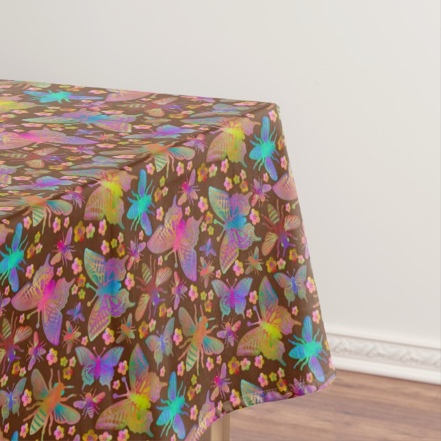Bumbling Butterflies on Raw Earth Tablecloth (In Situ)