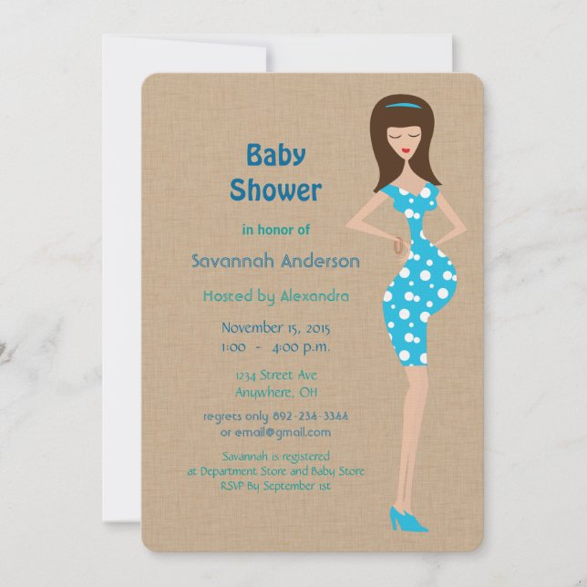 Bump Baby Boy Shower Invitations (Front)
