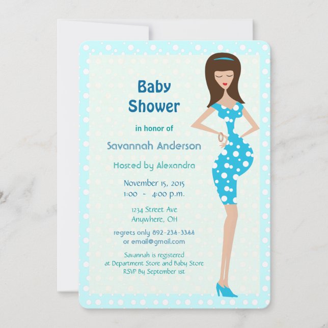 Bump Baby Boy Shower Invitations (Front)