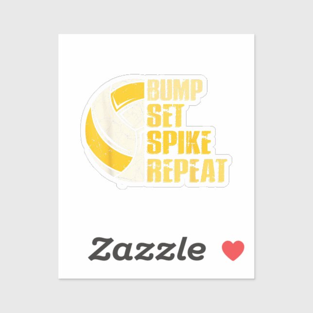 Bump Set Spike Repeat Volleyball Funny (Sheet)