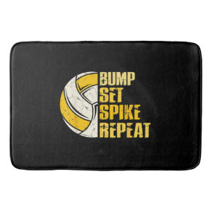 Bump Set Spike Repeat Volleyball Funny Bath Mat
