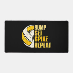 Bump Set Spike Repeat Volleyball Funny Desk Mat