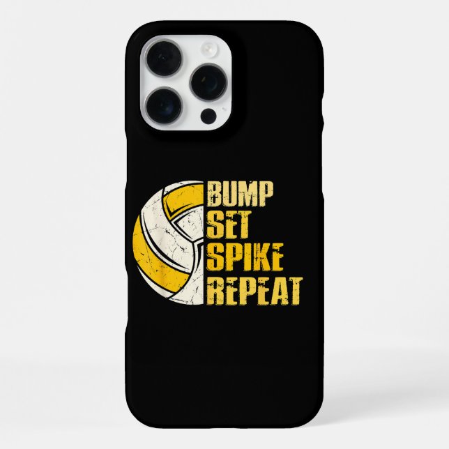 Bump Set Spike Repeat Volleyball Funny iPhone Case (Back)