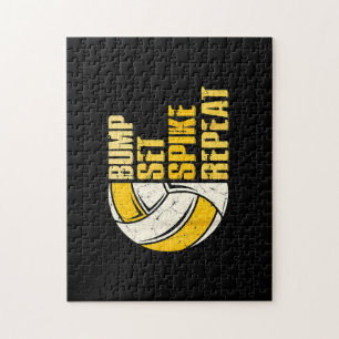 Bump Set Spike Repeat Volleyball Funny Jigsaw Puzzle