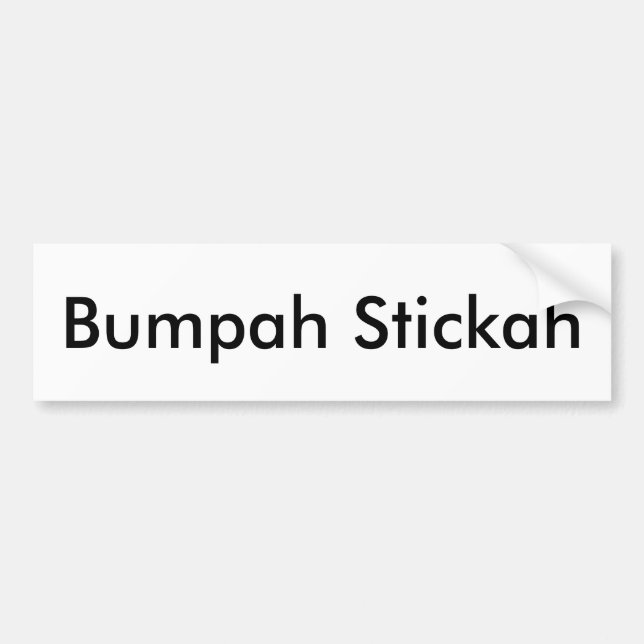 Bumpah Stickah Bumper Sticker (Front)