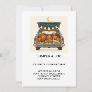 Bumper and Boo Halloween Trunk or Treat Invitation