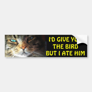Bumper Cat Ate The Bird Anti Tailgating Bumper Sticker