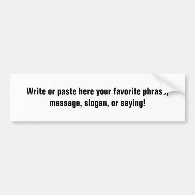 Bumper Sticker (Front)