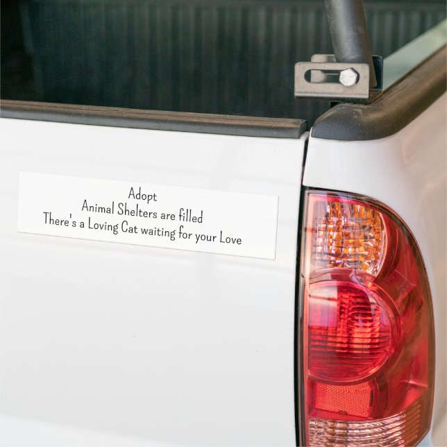 Bumper Sticker Adopt Cat Animal Shelters  (On Truck)