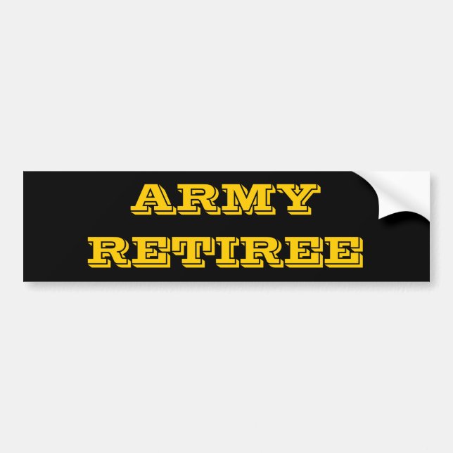 Bumper Sticker Army Retiree (Front)