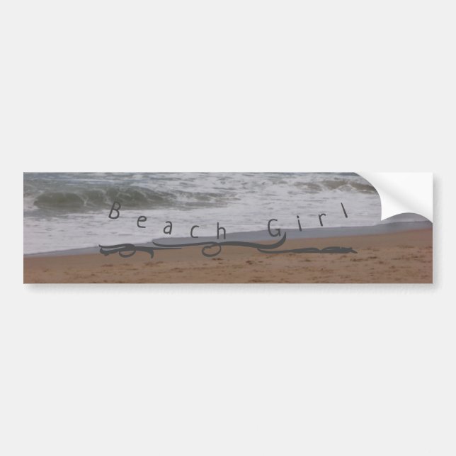 Bumper Sticker Beach Girl design style (Front)
