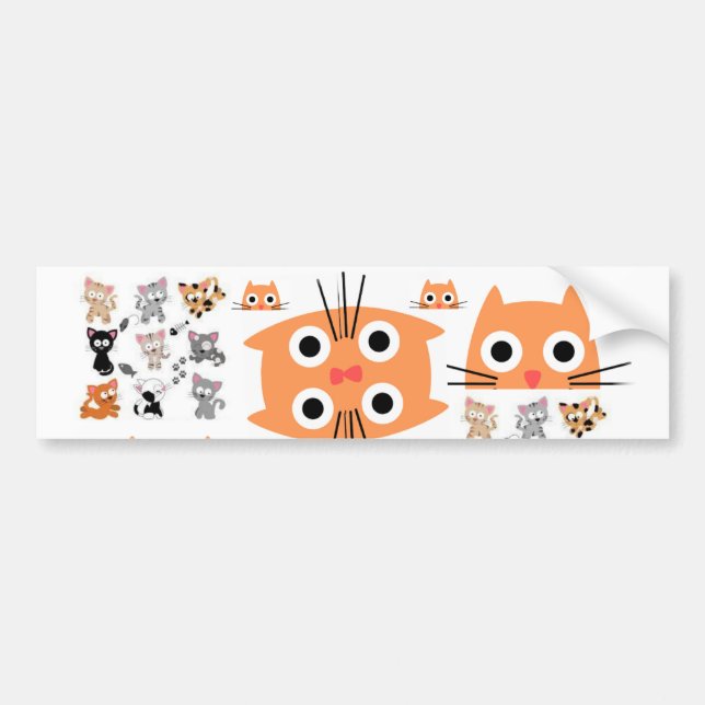 Bumper Sticker Cat Kittens (Front)