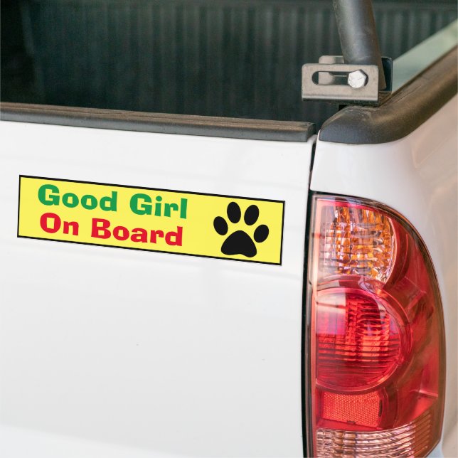 Bumper Sticker - Good Girl On Board (On Truck)