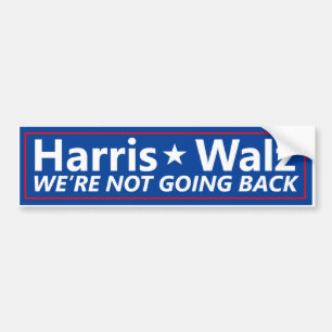 Bumper Sticker Harris Walz "we're not going back"