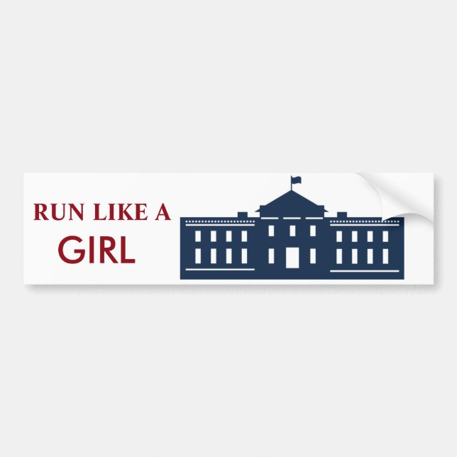bumper sticker hillary run like  girl (Front)