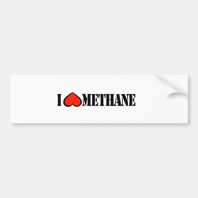 Bumper Sticker I "love" Methane (Front)