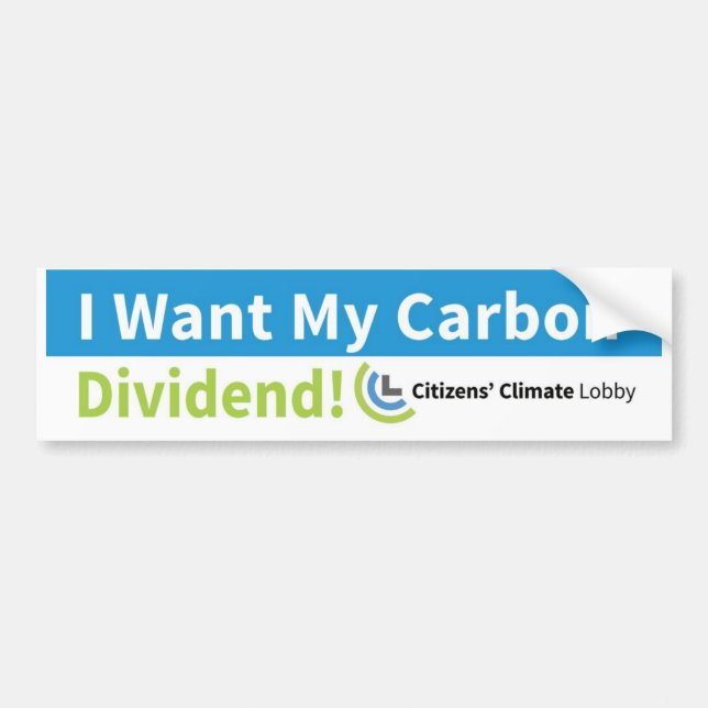 Bumper Sticker: I Want My Carbon Dividend Sticker (Front)