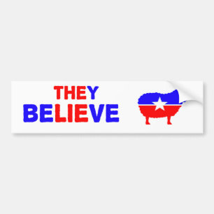Bumper sticker making fun of the two party system