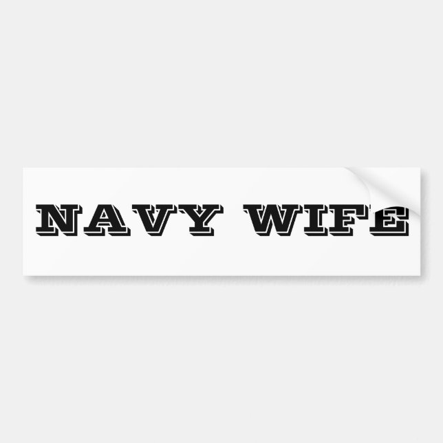 Bumper Sticker Navy Wife (Front)