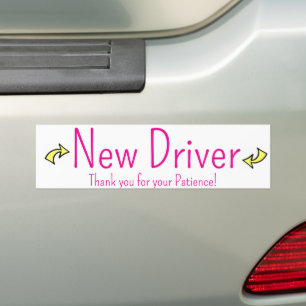 Bumper Sticker New Driver, Thank you Patience 
