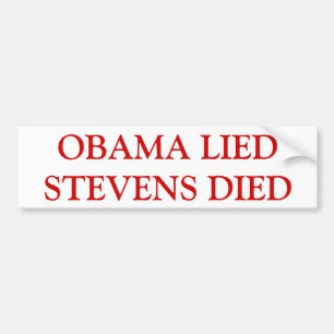 Bumper Sticker --"Obama Lied Stevens Died"