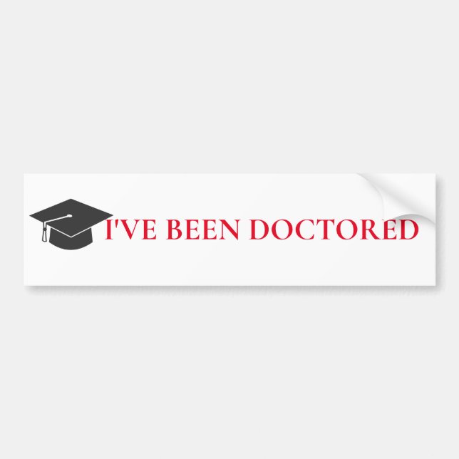 Bumper sticker Phd or Doctorate (Front)
