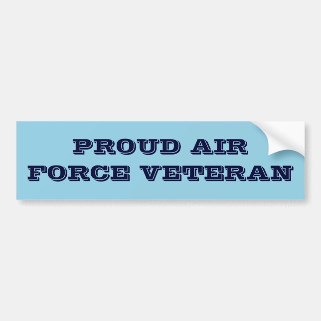 Bumper Sticker Proud Air Force Veteran (Front)