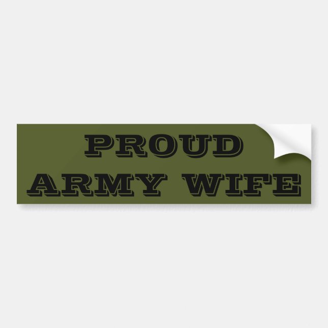 Bumper Sticker Proud Army Wife (Front)