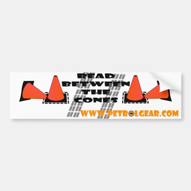 Bumper Sticker: Read Between the Cones Sticker (Front)