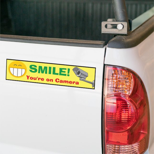 Bumper Sticker - Smile You're on Camera (On Truck)
