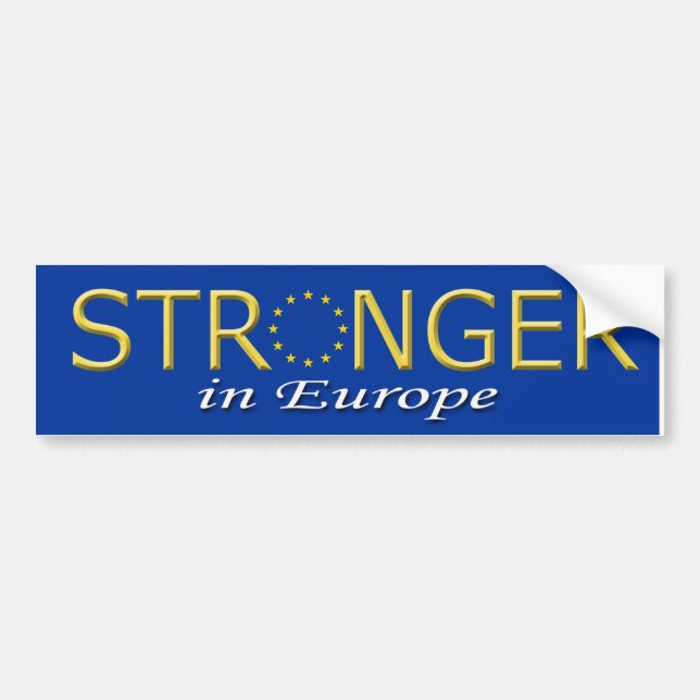 Bumper Sticker Stronger in Europe (Front)