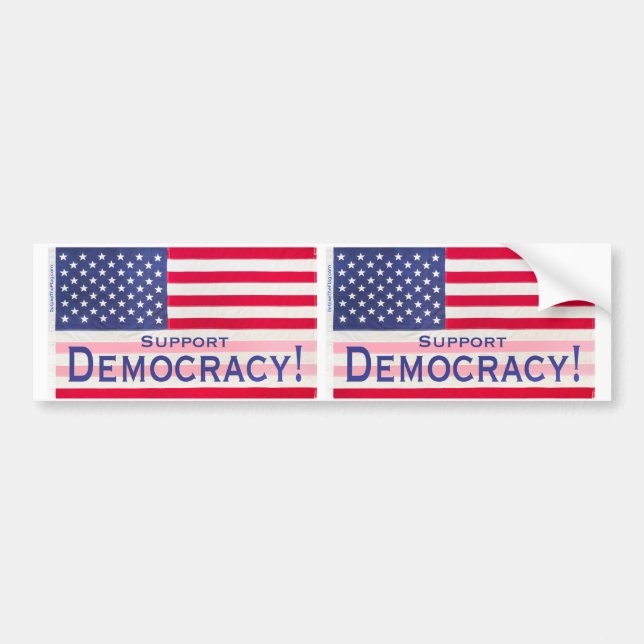 Bumper sticker - Support Democracy Flag Design (Front)