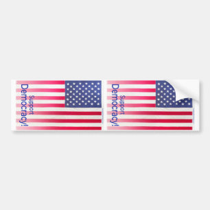 Bumper sticker - Support Democracy vertical Design
