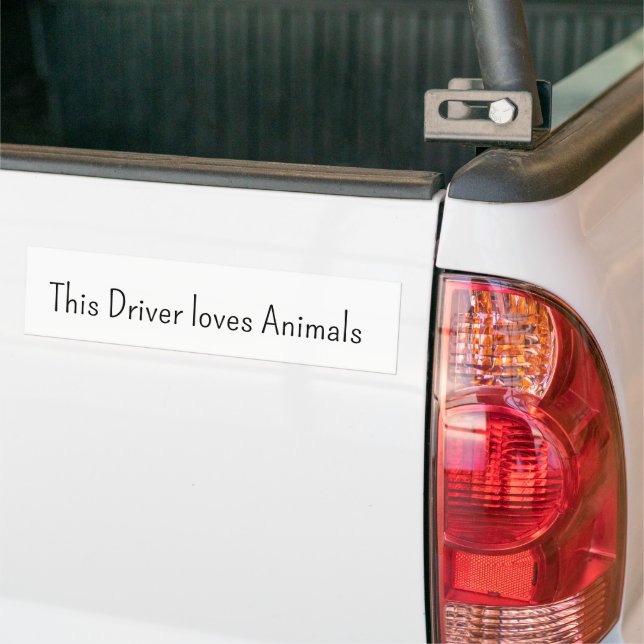 Bumper Sticker This Driver loves Animals (On Truck)