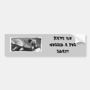 Bumper sticker with Pug