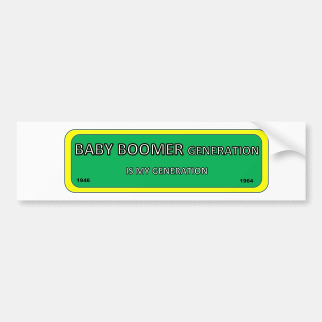 Bumper/window sticker BABY BOOMER generation (Front)
