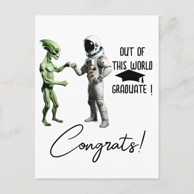 Bumping Fists Graduation Card - World Out Congrats (Front)