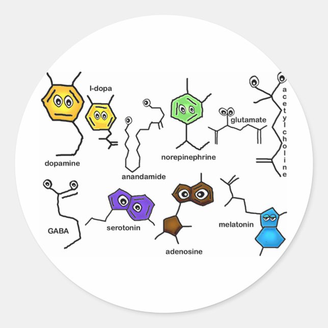 Bumpy Neurotransmitters Classic Round Sticker (Front)