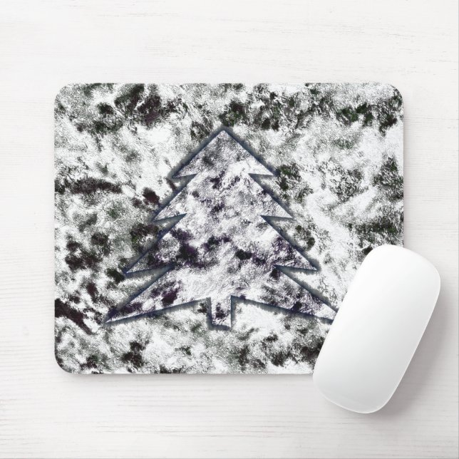 Bumpy spongy texture mix in grey white pine design mouse pad (With Mouse)