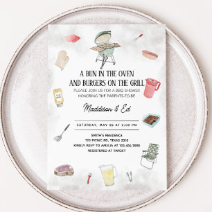 Bun and Burger Baby Shower Invitation