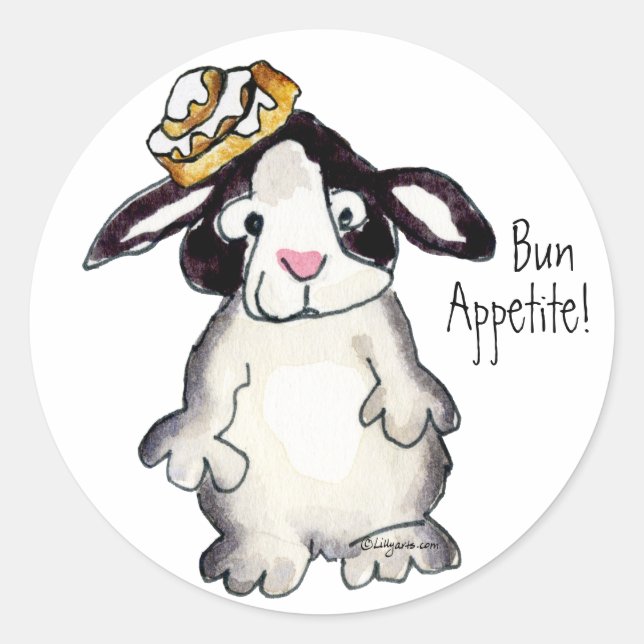 Bun Appetite- Cartoon Rabbit Sticker (Front)
